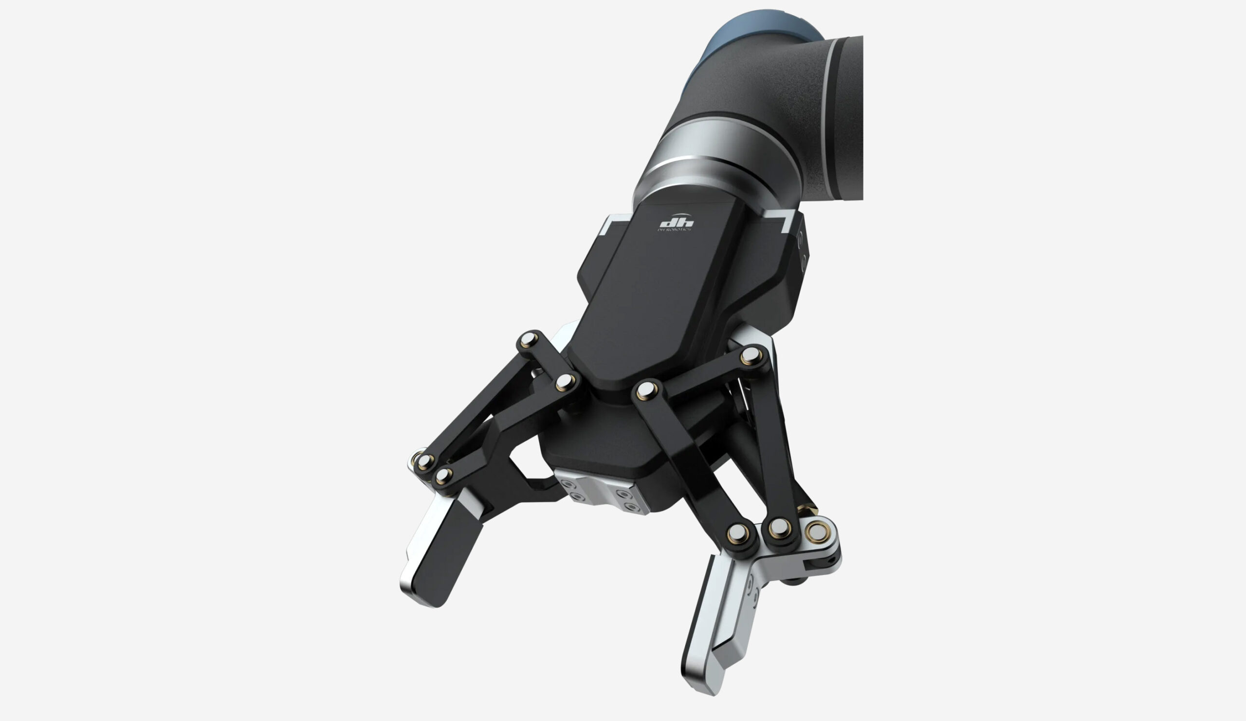 AG Series linkage-type adaptive gripper: parallel gripping mode for cubic objects and enveloping gripping mode for cylindrical and irregular shapes